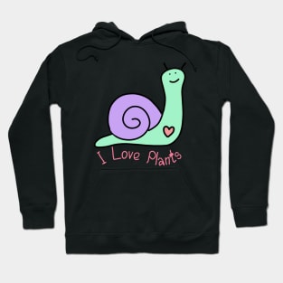 Cute I love plants snail Hoodie